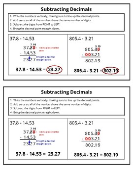 Preview of Decimals Operations - No Prep INB and Practice Pages (5.NBT.7)