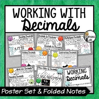 Preview of Decimals - Anchor Charts & Folding Notes