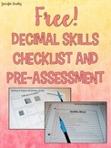 Decimals Assessment and Checklist {Free}