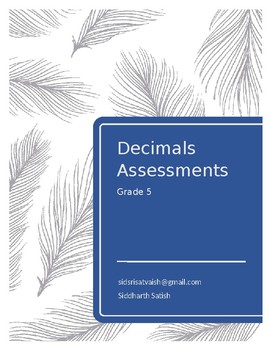 Preview of Decimals Assessments
