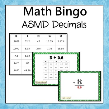 Preview of Decimals  Bingo (Add, Subtract, Multiply, and Divide) 6.NS.3
