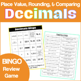Decimals Bingo | Comparing, Ordering, and Place Value