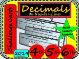 Decimals Challenge Cards - Decimals on Number Lines - Grad