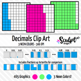 Decimals Clip Art ~ Neon Colors ~ Fractions & Decimals Clipart