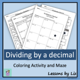 Decimals - Division - Coloring Activity and Maze