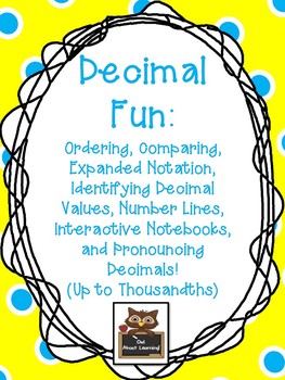 Preview of Decimals: Compare, Order, Number Line, Expanded Notation, Values,  & Pronounce