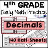 Decimals Daily Math Review 4th Grade Bell Ringers Warm Ups