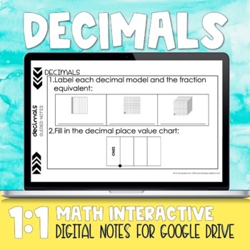 Preview of Decimals Digital Notes