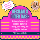 Decimals Diner Dash Activity