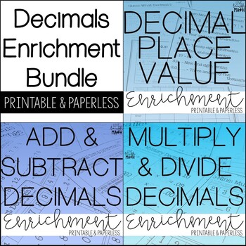 Preview of Decimals Enrichment Activities - Math Logic Puzzles Bundle for Early Finishers