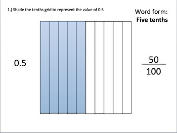 Preview of Decimals - Equivalent Decimals - Representing the Value with Grids 2