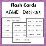 Decimals Flash Cards or Task Cards (Add Subtract Multiply 
