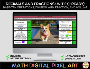 Preview of Decimals & Fractions Math Pixel Art (aligns with i-Ready Grade 6 Unit 2)