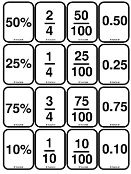 Preview of Decimals, Fractions, and Percentages all in 1
