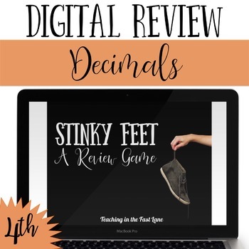 Preview of Decimals Review - Stinky Feet Math Game - 4th Grade Test Prep Decimals Activity