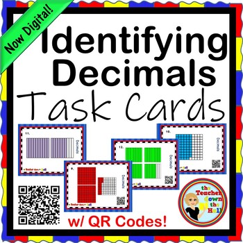 Preview of Decimals Identifying Decimals TASK CARDS NOW Digital!