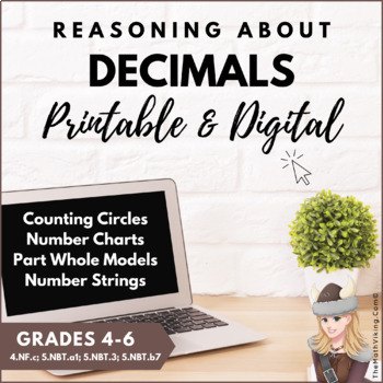 Preview of Decimals Intro, Place Value: Part whole models, Counting Circles mental math 4-6