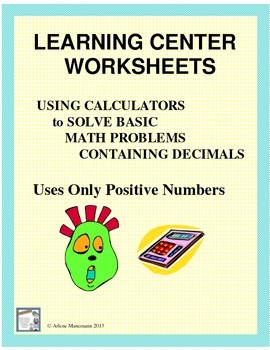Preview of DECIMALS - Math Center Assignments & Quiz for Using Calculators