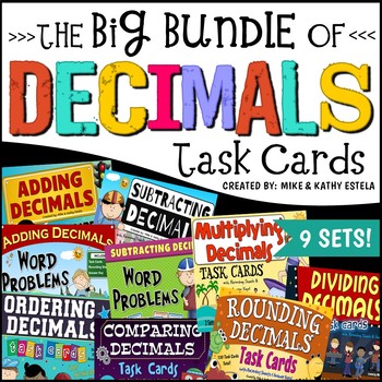 Preview of Decimals Task Cards BUNDLE