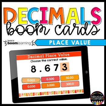 Preview of Decimals Math Boom Cards Place Value
