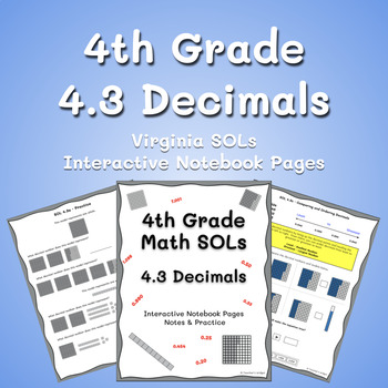 Preview of Decimals Math SOL 4.3 Interactive Notebook