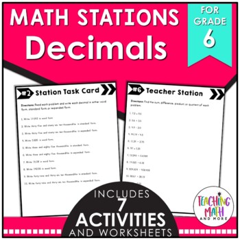 Preview of Decimals Math Stations