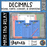 Decimals Math Tag Relay