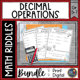 Decimals Math with Riddles Bundle Distance Learning Math