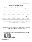 Decimals Mixed Practice Worksheet