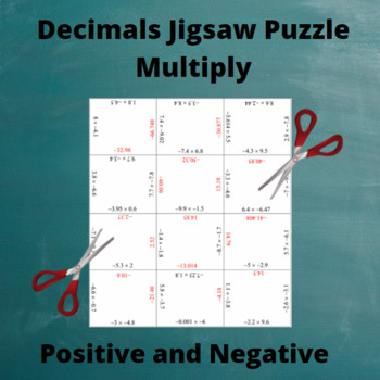 Preview of Multiply Decimals Jigsaw Puzzle: Positive and Negative Answers