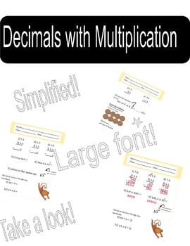 Preview of Decimals, Multiplication, and Place Value for Special Needs 3rd to 5th