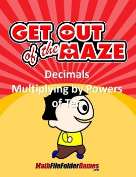 Preview of Decimals - Multiplying by Powers of Ten Worksheets/Mazes (MINI BUNDLE)