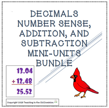 Preview of Decimals Number Sense, Addition, and Subtraction to the Thousandths BUNDLE