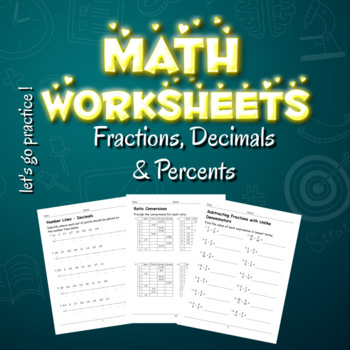Decimals, Percents & Fractions Practice Problems - Answer Key Included