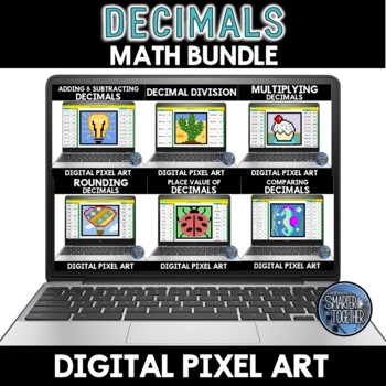 Preview of Decimals Pixel Art Math Bundle