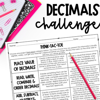 Preview of Decimals Place Value Read Write Operations for Gifted Students AIG Enrichment
