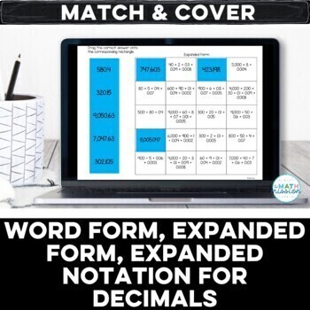 Preview of Decimals Place Value Word & Expanded Form, Expanded Notation Digital Activity