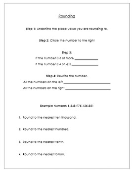 Preview of Decimals Place Value and Rounding Decimals Scaffolded Notes