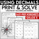 Decimals Practice Print & Solve Grade 5
