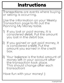 Preview of Decimals Project Based Learning- Keeping Track of Money! (mini)