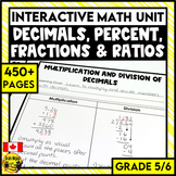 Decimals Ratios Fractions Percent | Grade 5 and Grade 6 | 