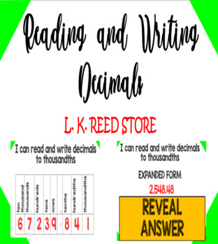 Preview of Decimals - Reading and Writing (Learning Activities, Distance Learning)