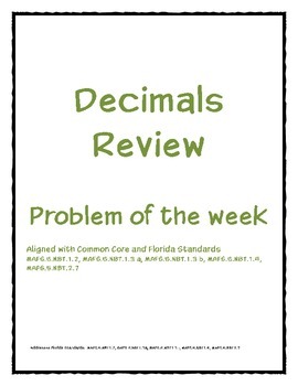 Preview of Decimals Review