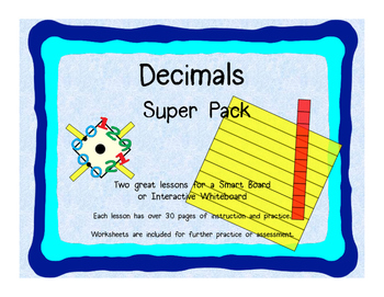 Preview of Decimals: Identify/Compare/Add/Subtract - 2 Pack Lesson for Smart Board