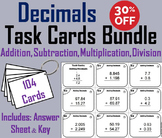 Operations with Decimals Task Cards Activity Bundle