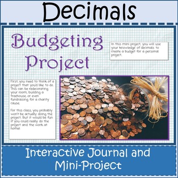 Preview of Decimals Unit Mini-Project Distance Learning Google Slides