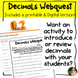 Decimals Webquest- Includes Printable & Digital!
