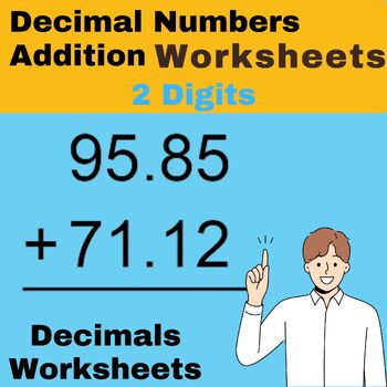 Preview of Decimals Worksheets - Decimal Numbers Addition Worksheets - Vertical Format - 2