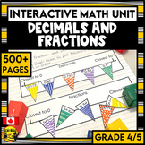 Decimals and Fractions Interactive Notebook Grades 4-5