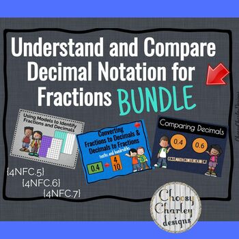 Preview of 4th Grade Decimals and Fractions ↪ BOOM CARD BUNDLE ↩